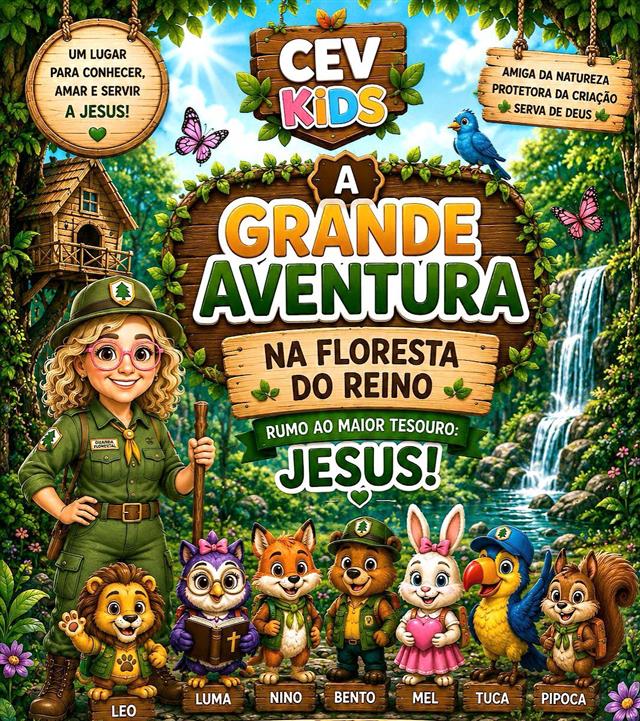Capa do projeto: Lenizinha, a Guarda Florestal, e os sete amigos na Floresta do Reino, rumo ao maior tesouro, Jesus